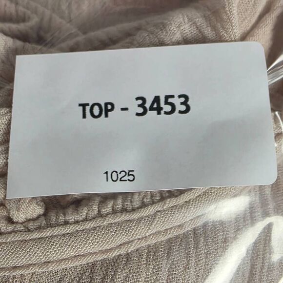 Maurices M Cream Smocked Flutter Sleeve Henley Top - Picture 6 of 6